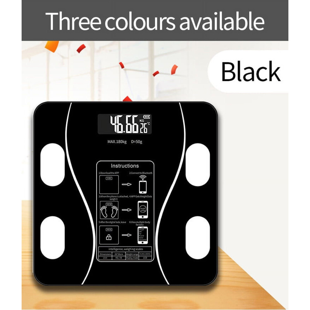 Smart High Precision Bathroom Scale with LED Display & Fitness App, 396lb Capacity
