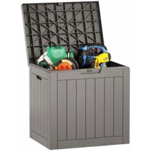 Outdoor Storage Box Waterproof 31-Gallon Grey