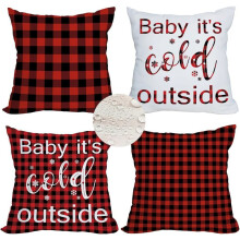 Housses de coussin de Noël d'extérieur 50 x 50 cm (lot de 4)