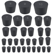 Swpeet 32 Pack Black Rubber Stoppers 13 Different Sizes Laboratory Tapered Cap Black Tapered Lab Cap