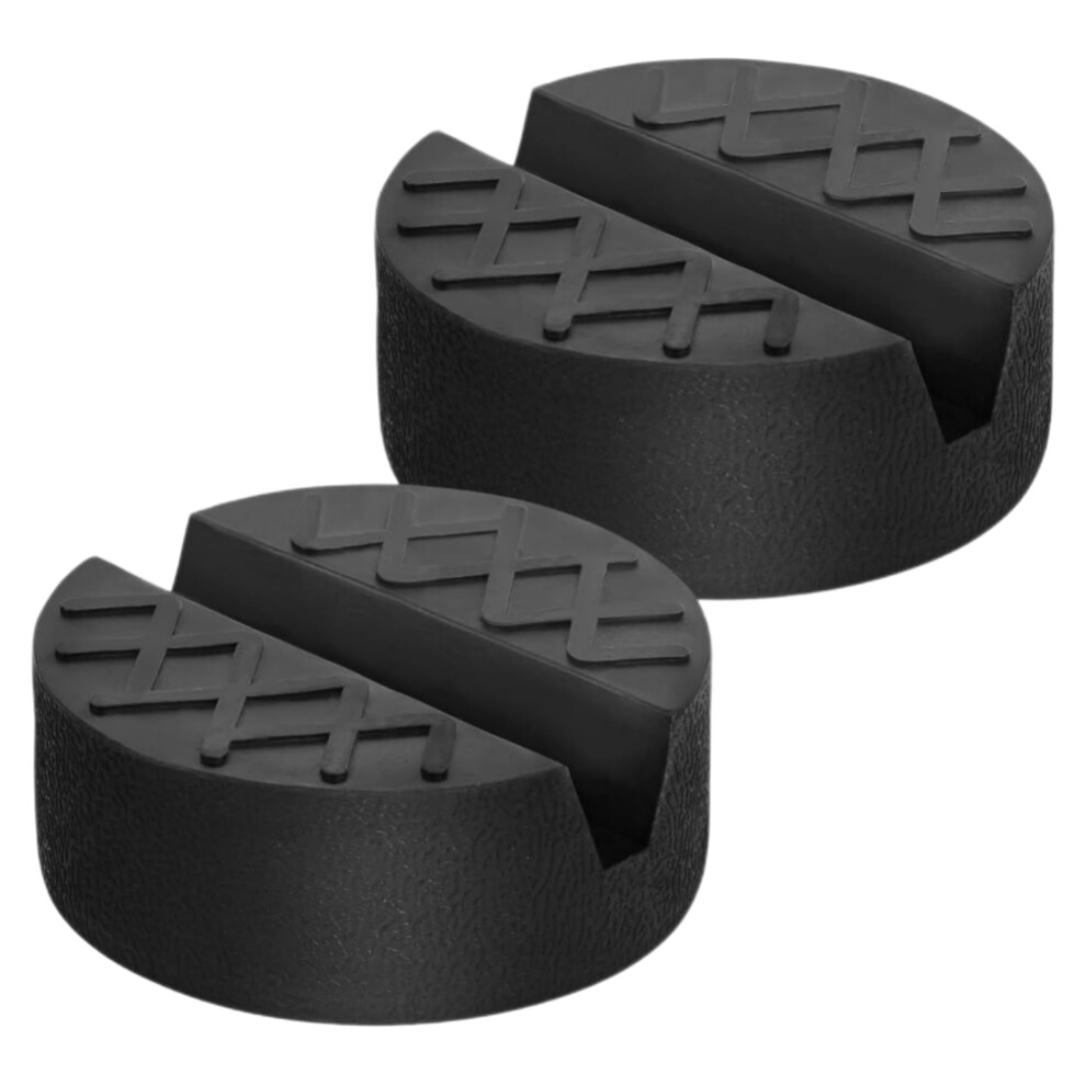 2 Pack Universal Floor Jack Pad Adapter With Slotted Rubber Blocks For Car Trolley And Repair Accessories - 65 * 65 * 33Mm 46309556