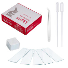 50 Microscope Glass Slide, 100 Microscope Cover Glasses, White Glass