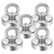 Teokantz 5 PCS Ø 32mm Neodymium Magnets, Strong Magnet 36KG/79LBS, Magnetic Hooks, Strong Magnets Heavy Duty