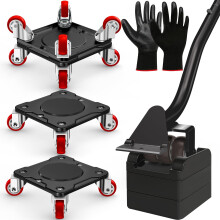 Furniture Moving Set with Furniture Lifter - Furniture Dolly,Furniture Movers with Wheels, Upgraded Carbon Steel Panel and 4 360 Rotating TPE Wheels