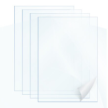 4 Pack A4 Clear Acrylic Sheet, 1mm Thick, Plexiglass Sheet For Crafts, Painting, Picture Frames(Square, 297 x 210mm) (4, A4)