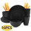 Wheat Straw Dinnerware Set Kitchen Wheat Straw Plates and Bowls Sets Unbreakable Reusable Dinnerware Dish Sets for 4 Black 16Pcs 1