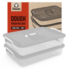 Chef Pomodoro Pizza Dough Proofing Box, 35.6 x 27.9 cm, Preparation Container with Lid, Fits 4-6 Proofing Balls, Household Pizza and Bread Dough Tray