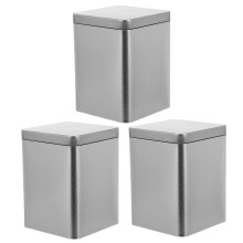 Boîtes de rangement rectangulaires en métal avec couvercles (lot de 3)