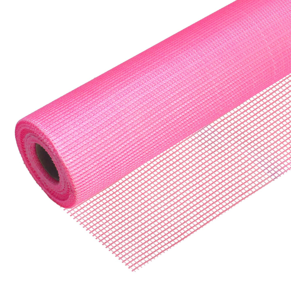 Aston Building Supplies Ltd Pink Aston Bs Fibreglass Render Mesh 160Gsm - 1M X 25M (25Mâ²) Heavy Duty, High Tensile Strength Reinforcing Mesh Roll For Plastering, Rendering, Conc