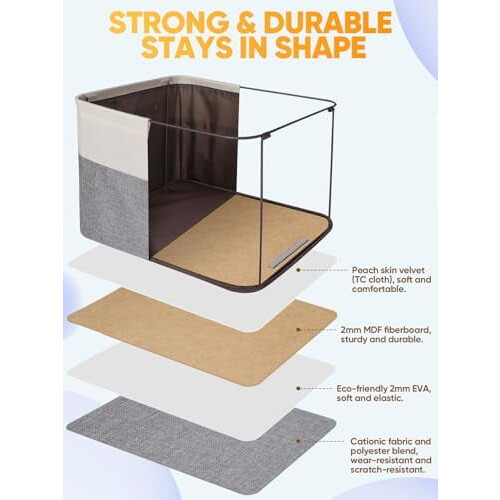 4 Pack Linen Storage Bins 15" x 11" x 9.5" 2