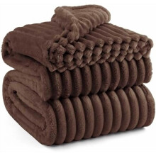 GentleSoft Brown Full Blanket 84x90" – Cozy Fleece Throw for Women & Girls, Birthday/Mom Gift