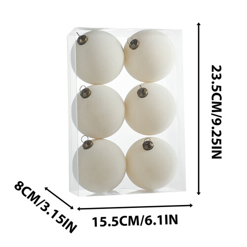 Samt-Weihnachtskugeln, 6er-Set, 8 cm (3,15 Zoll) 2