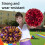 Opvise Cheerleading Pom Poms Λαμπερό Χρώμα Αντίθεσης Διακοσμητικό με Μακριά Λαβή Πλήρες Σχήμα 6