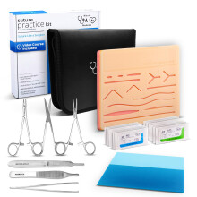 Suture Practice Kit with HD How-To Video Course - Complete Suture Practice Kit For Students, Reusable Silicone Skin Suture Pad - For Education Use On