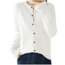 Cardigã feminino de tricô grosso com decote em V profundo, mangas compridas com punhos canelados, botões e tecido aconchegante para looks casuais