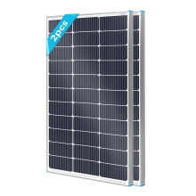 Renogy 2PCS 100W Monocrystalline Solar Panel (New Version), 200 Watt, Ideal for Off Grid PV System on Motorhome, Caravan, Campervan, RV or Boat and O