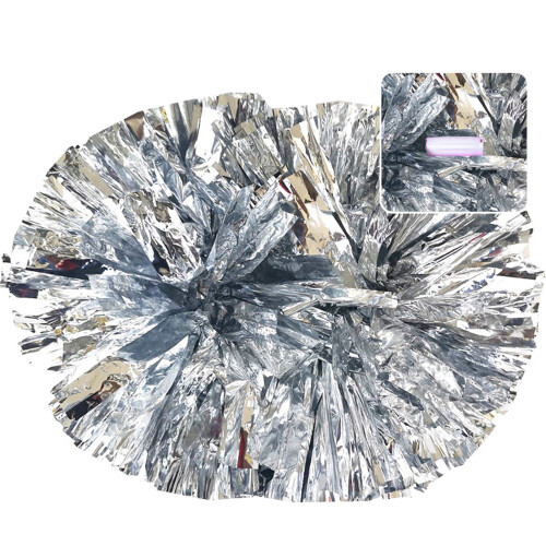 Opvise Cheerleading Pom Poms Λαμπερό Χρώμα Αντίθεσης Διακοσμητικό με Μακριά Λαβή Πλήρες Σχήμα 1