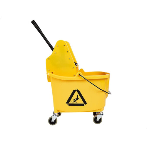 Amazon Amazon Basics Rectangular Kentucky Mop Bucket with Durable Wheels and Down Press Wringer Combo, 33 liters, Yellow 1