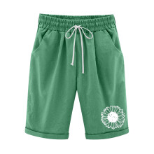 Sportliche Damen-Shorts, einfarbig, hochgeschnitten, Bermuda-Shorts