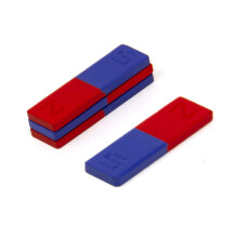 Ferrite Bar Magnet with North & South Identified for Science, Education, Experiments, Students, and Teachers - 16mm x 4mm x 50mm long - Pack of 4