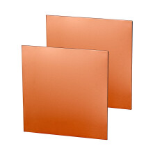 QWORK 2 Pack 99.9% Pure Copper Metal Sheet Plate, 1mm Thick Processable Copper Plates for DIY Project, Maintenance, Production (100 mm x 100 mm x 1