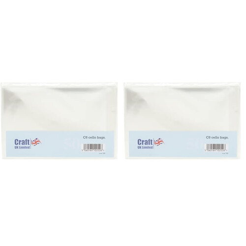 Craft UK C6 Poly Bags-100 pack, Synthetic Material
