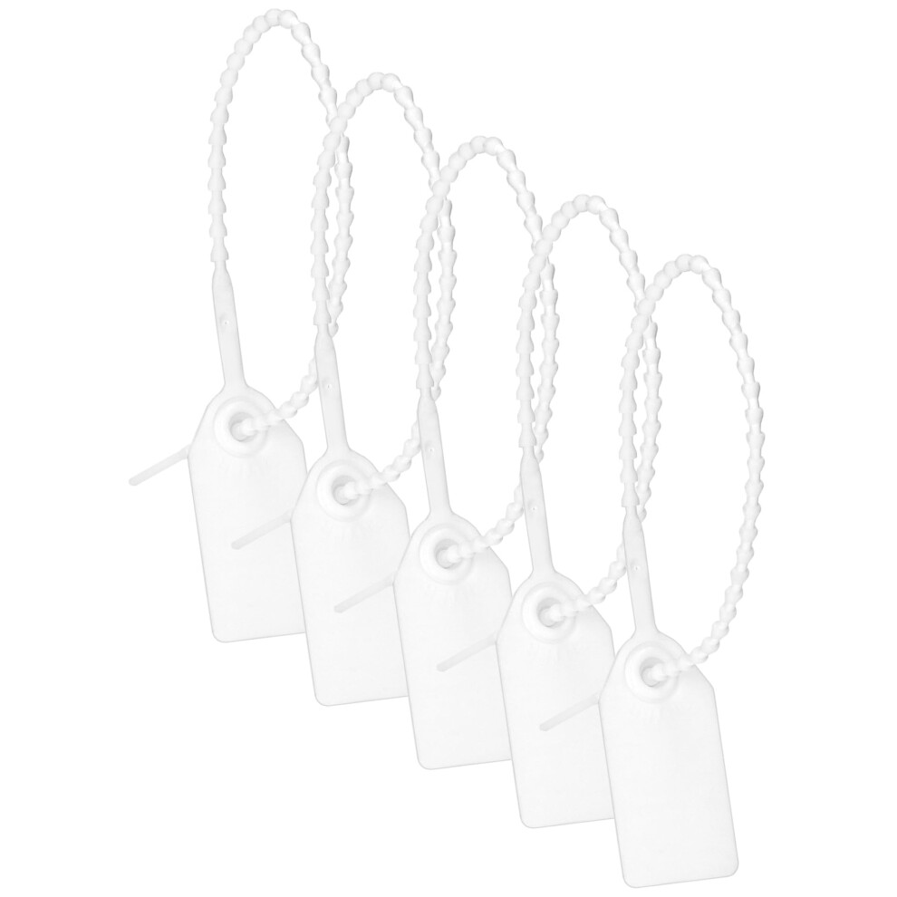 Qwork 100Pcs Anti-Tamper Seals Plastic Security Seals Security Tags Pull Ties For Luggage Fire Extinguisher (White) 42890447