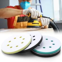Bateya 4PCS Sponge Interface Pad 125mm Soft Foam Sanding Pads for Orbital Sander, Sanding Pads 8 Hole Orbital Sander Backing Pad 5 Inch Cushion Spong