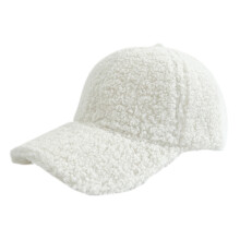 Ediodpoh Winter-Baseballkappe aus Lammwolle für Damen und Herren, Teddy-Sportmütze, warm, ideal für Winter, Outdoor und Reisen, weiß