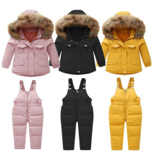 SILVERCELL2Pcs Culaith Sneachta Geimhridh Buachaillí agus Cailíní Óga le Cochall agus Cóta + Bríste Sneachta Culaith Sciála Uiscedhíonach do