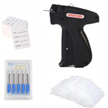 Label Stitch Gun, Clothing Tag Gun with 5 Replacement Needles + 1000 Tag Barb + 50 Price Labels, Brand Labels, Price Tags, Suitable for Various Cloth