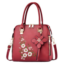 Dameshandtas met handvat, modieuze hanger, handtas met afneembare schouderband, ritssluiting, leren crossbodytas, rode reistas voor dames