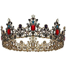 Koninginnenkroon voor vrouwen - Barokke bruidstiara's en kronen, met juwelen versierde tiara, haaraccessoires voor gala's en verjaardagen