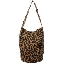 Retro schoudertas in emmervorm voor dames, luipaardprint, Y2K-model, handtas met handvat van zacht canvas.