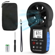 HoldPeak Anemometer Handheld, Digital Wind Speed Meter with Backlight, Air Flow Velocity Temperature CFM Measuring Device for outdoors garden Surfing