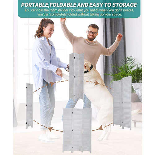 3Panel Wood Room Divider67.7" Tall Folding Privacy Screen Wall Divider for Home Office, White 1