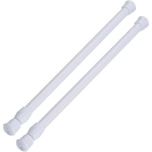 2er-Pack Gardinenstangen mit Federspannung, verstellbar von 70 bis 120 cm, 2,2 cm Durchmesser, weiß