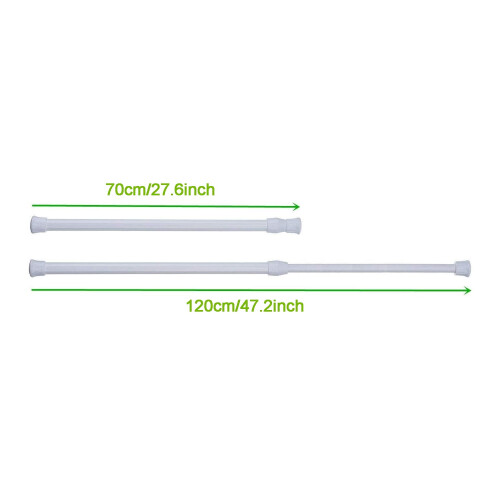 2Pack Spring Tension Curtain Rod Adjustable27.6-47.2Inches，0.87" Diameter, White 1