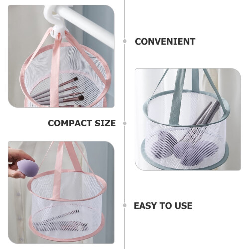 2 Pcs Net Bag Drying Basket Dryer Rack Sponge Compact Make up Sponges 1