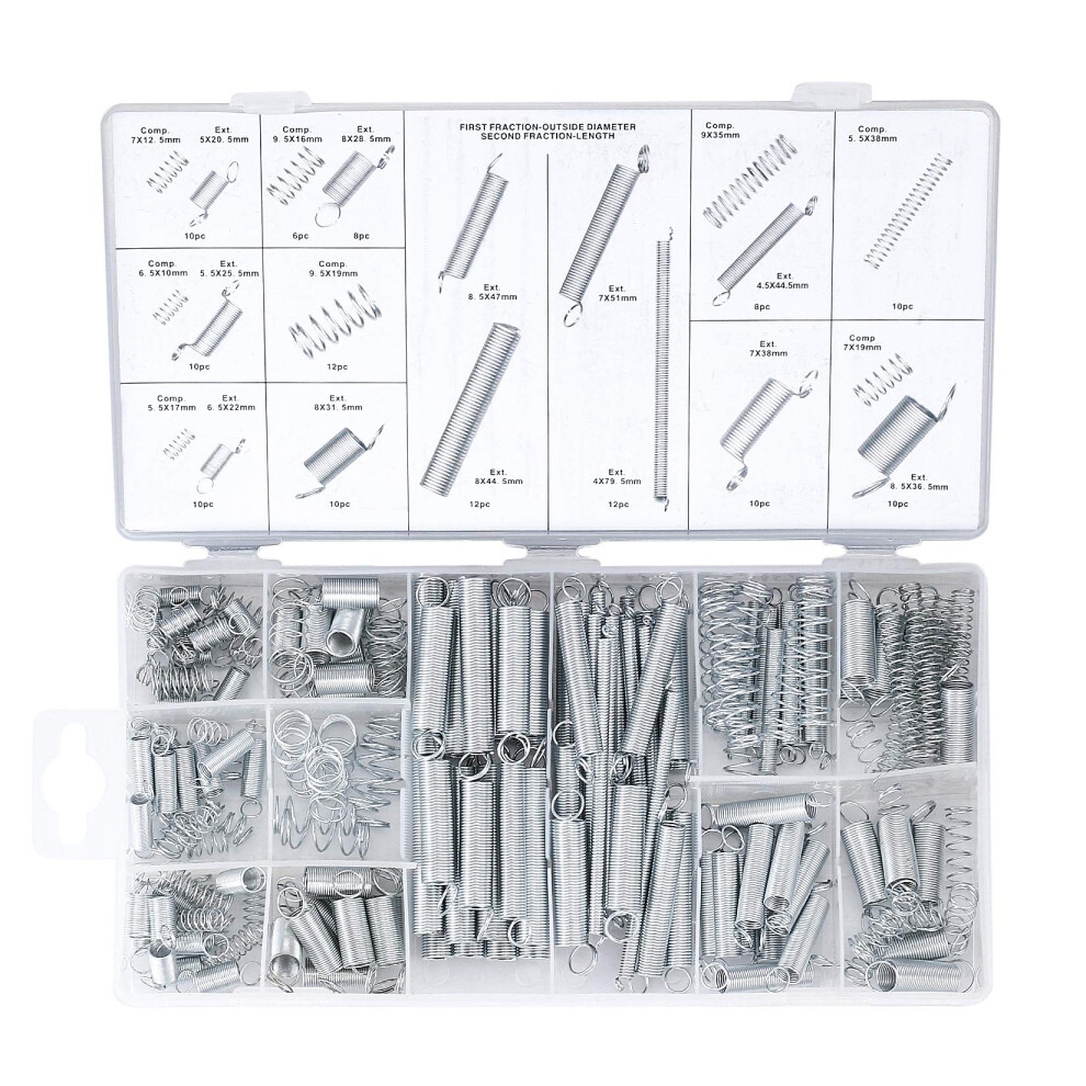 200 Pieces Tension Springs Assortment, Compression Springsassorted Extension Spring Kit, Metal Spiral Extended Compressed Spring Set With Storage Cas 34176467