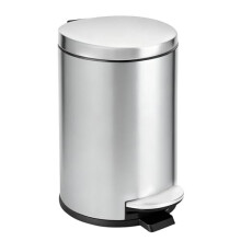 4.5L Soft-Close Mini Trash Can with Lid, Stainless Steel Step Bin for Bathroom/Bedroom/Office (Silver)