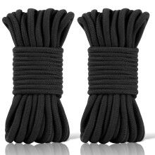 lohey 2 Pack Soft Cotton Rope, 10 M/33 Feet 8 MM Thick Multipurpose Durable Long Rope All Purpose Black Rope Cord for DIY Craft Projects Hanging Bund