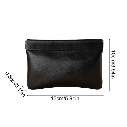 Faux Leather Coin Pouch with Auto-Closure, 1 Pc 2