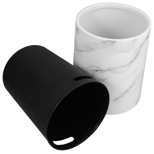 FRCOLOR Bathroom Trash Can Marbled Holder Beautiful Garbage Bin Office 2