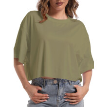 T-shirts voor dames: tops met verlaagde schouders, ronde hals, oversized crop tops, sporttops, T-shirts