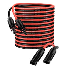 Proster Solar Panel Extension Cable 20 m 6 mm² with IP68 Waterproof 10 AWG Solar Cables for Photovoltaic Lead with Female and Male Connectors (20m Re