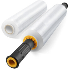 2 Packs Stretch Wrap Stretch Film with Handles 15" X 1000 Feet Shrink Wrap Packing Moving Suppliers 60 Gauge Plastic Wrap for Pallet Wrapping Shippin