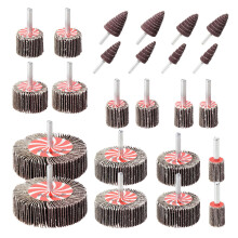 WiMas 24PCS 80 Grit Sanding Flap Wheels Abrasive Flap Wheel Set Polishing Disc Sanding Heads 80 Grit Sanding Paper Polishing Wheel for Drill Rotary T