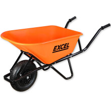 Excel Wheelbarrow Cart Trolley Heavy Duty 100L Wheelbarrow HDPE Plastic Tray with 150 kg load capacity & Durable & Strong Wheel, Wheelbarrows, Wheel