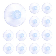 Mebamce 12pcs Suction Cup Glass Suction Pads 40mm Clear PVC Plastic Sucker Pads Without Hooks Extra Strong Suction Holder for Home Kitchen and Bathro